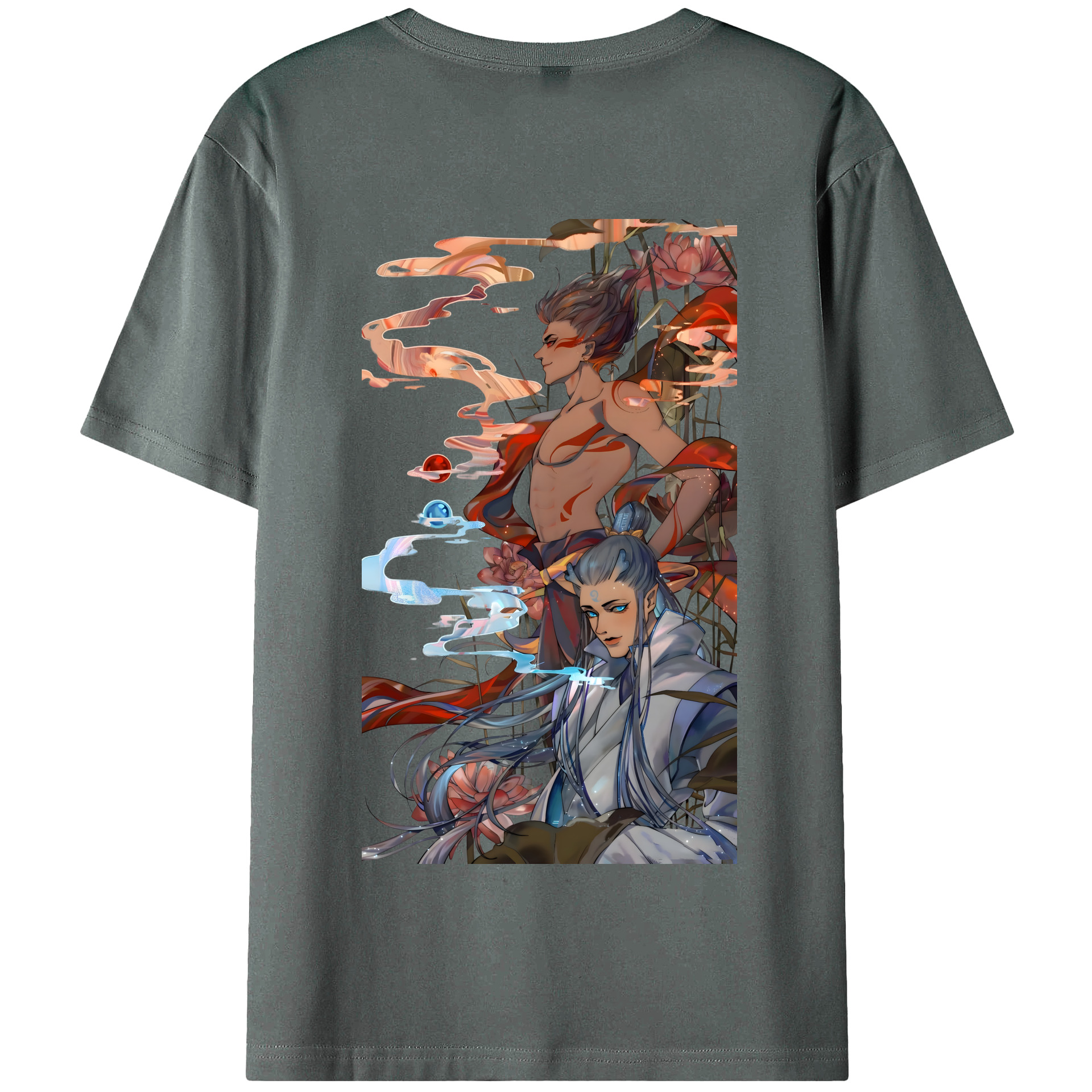 （画像用） Ne Zha 2 ナタ 魔童の大暴れ 綿100％半袖Tシャツ（背面プリント）